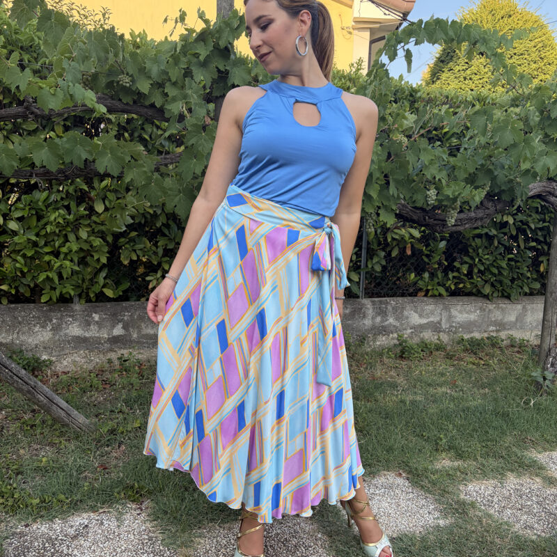 Isabel tango skirt with pastel rhombuses